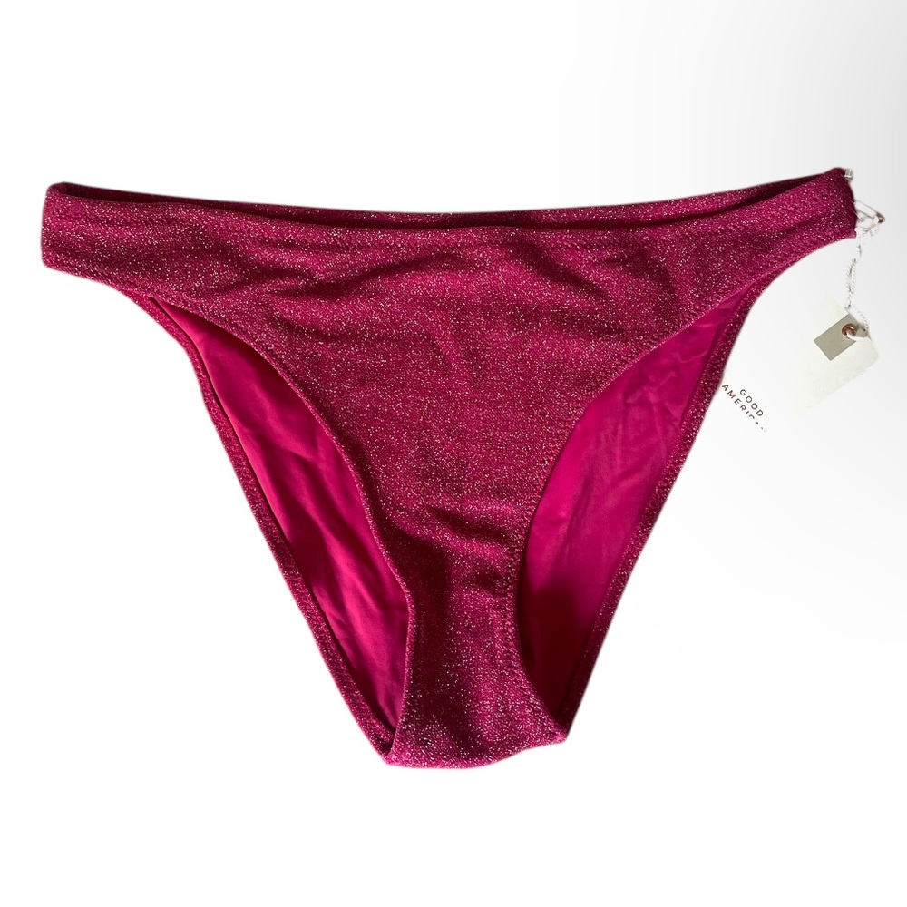 NWT Good American Pink Shimmer Bikini Bottoms Size 5